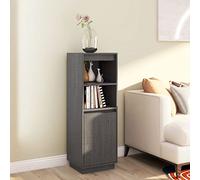 CKioict Armoire vitrine multi-usages - Buffet salon - Buffet haut - Gris - 37 x 34 x 110 cm - Bois de pin massif - Pour cuisine, salon, salle à manger