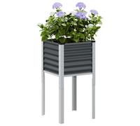 CKioict Bac à plantes, anthracite, pour terrasse, jardin, 45 x 45 x 88 cm, en acier