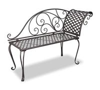 CKioict Banc de balcon, table de parc, table à manger, chaise longue de jardin, 128 cm, en acier marron antique, pour jardin, cour, pelouse