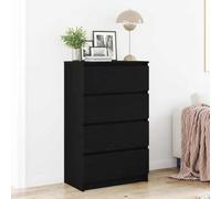 CKioict Buffet noir aspect chêne - Commode pour chambre à coucher et bureau - 60 x 35 x 98,5 cm - En matériau dérivé du bois