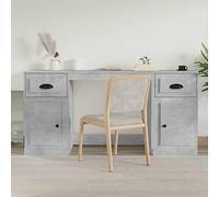 CKioict Bureau avec espace de rangement en bois gris béton pour enfant, table d'ordinateur, convient pour les bureaux, les appartements, les pièces vides