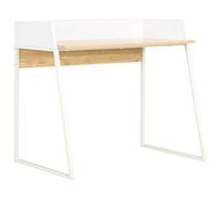 CKioict Bureau blanc et chêne - 90 x 60 x 88 cm - Décoration de bureau pour enfant - Convient pour les bureaux, les appartements, les pièces vides