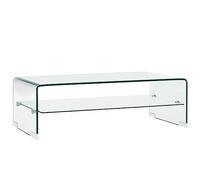 CKioict Canapé Table d'appoint Table basse moderne Table de salon Table basse transparente 98 × 45 × 31 cm Verre trempé Convient pour salon, café, hôtel
