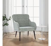 CKioict Chaise de jeu, fauteuil de salon, fauteuil à cocktail, gris clair, 63 x 76 x 80 cm, en velours, convient pour le bureau, la chambre à coucher, le bureau