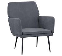 CKioict Chaise de jeu, fauteuil de salon, fauteuil à cocktail, gris foncé, 62 x 79 x 79 cm, en velours, convient pour le bureau, la chambre à coucher, le bureau