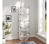 CKioict Commode à chaussures dans le couloir - Polyvalente - Peu encombrante - Transparent - 44 x 31,5 x 153,5 cm - En polypropylène - Pour couloir, chambre à coucher, entrée