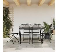 CKioict Ensemble de 7 meubles de jardin pour balcon - Banc de jardin - Avec grille extensible - Anthracite - Convient pour balcons, salons, terrasses
