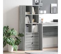 CKioict Étagère grise en panneau de particules Sonoma gris - Rangement central - Commode - Armoire pour salon et intérieur