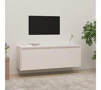 CKioict Étagère murale décorative pour cuisine, chambre à coucher, armoire murale, blanche, 100 x 30 x 35 cm, en bois de pin massif, pour chambre à coucher, salon, salle de bain