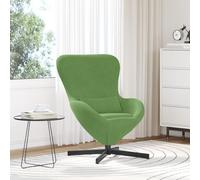 CKioict Fauteuil à oreilles en velours vert clair avec tabouret - Fauteuil de lecture pour bureau et chambre à coucher