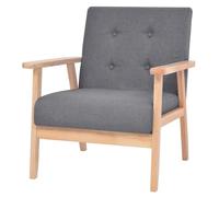 CKioict Fauteuil de lecture, fauteuil à cocktail, fauteuil rembourré, moderne, tissu gris foncé, convient pour le bureau, la chambre à coucher, le bureau