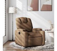 CKioict Fauteuil de lecture, fauteuil de cocktail, fauteuil rembourré, moderne, fauteuil de relaxation, en tissu marron, convient pour le salon, l'hôtel, la chambre d'amis