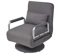 CKioict Fauteuil pivotant, avec fonction de couchage, en tissu, gris foncé, pour balcon, intérieur