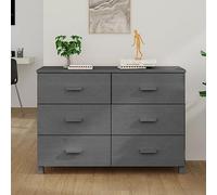 CKioict HAMAR - Buffet de salon - Multifonction - Buffet moderne - En bois de pin massif - Gris foncé - 113 x 40 x 80 cm - Pour salon, chambre à coucher, couloir