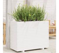 CKioict Jardinière blanche pour extérieur et intérieur - 90 x 40 x 72 cm - Bois de pin massif