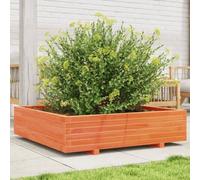 CKioict Jardinière marron ciré - Pour l'extérieur et l'intérieur - 100 x 100 x 26,5 cm - En bois de pin massif