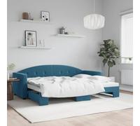 CKioict Lit double moderne extensible bleu 80 x 200 cm - En velours - Convient pour chambre d'amis, chambres à coucher