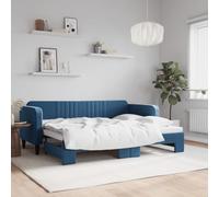 CKioict Lit double moderne extensible en velours bleu 80 x 200 cm Convient pour chambre d'amis, chambres à coucher