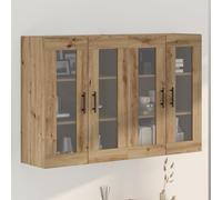 CKioict Lot de 2 armoires murales suspendues en chêne artisan pour chambre à coucher, intérieur, 69,5 x 34 x 90 cm, panneau de particules