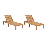 CKioict Lot de 2 chaises longues pour balcon - En teck massif - Pour jardin, terrasse et balcon