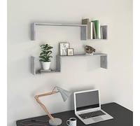 CKioict Lot de 2 étagères murales décoratives pour cuisine, chambre à coucher, salon, salle de bain - Gris béton - 100 x 15 x 20 cm