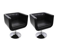 CKioict Lot de 2 fauteuils de bar en cuir synthétique noir pour bureau, balcon