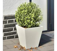 CKioict Lot de 2 pots de fleurs, blancs, pour extérieur, jardin, 30 x 30 x 30 cm, en acier