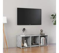 CKioict Meuble TV, DVD, meuble de salon, meuble TV, gris béton, 107 x 35 x 37 cm, matériau du bois pour salon et salle à manger