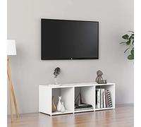 CKioict Meuble TV DVD - Meuble TV - Blanc - 107 x 35 x 37 cm - Matériau du bois - Pour salon et salle à manger