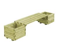 CKioict Serre de balcon, jardinière, banc de jardin, avec jardinières, en pin imprégné, pour jardins, terrasses, pelouses