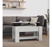 CKioict Table basse en bois gris béton pour salon, salle à manger 101 x 49 x 52 cm