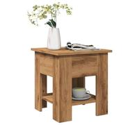 CKioict Table basse en chêne artisanal, pour salle à manger, intérieur, 40 x 40 x 42 cm