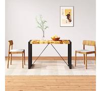 CKioict Table de salon, console de salle à manger, table de salle à manger, en bois de manguier massif, 120 cm, pour salle à manger, cuisine