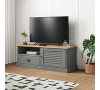 CKioict VIGO Armoire pour DVD - Buffet TV moderne - Gris - 106 x 40 x 40 cm - En pin massif - Convient pour salon, hôtel