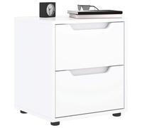 CKioict VISNES Table de chevet étroite avec tiroirs pour salon, chambre à coucher, 45 x 40 x 50 cm, en matériau dérivé du bois - Blanc