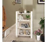 CKioict Vitrine d'angle moderne sur pied, meuble de salon, bibliothèque, séparateur de pièce, blanc, 80 x 25 x 125 cm, en bois de pin massif, pour salon, chambre à coucher, bureau