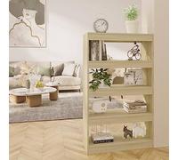 CKioict Vitrine d'angle moderne sur pied, meuble de salon, bibliothèque, séparateur de pièce, chêne Sonoma, 80 x 30 x 135 cm, pour salon, chambre à coucher, bureau