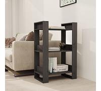 CKioict Vitrine d'angle moderne sur pied, meuble de salon, bibliothèque, séparateur de pièce, gris, 60 x 35 x 91 cm, en bois de pin massif, pour salon, chambre à coucher, bureau