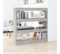 CKioict Vitrine d'angle moderne sur pied, meuble de salon, bibliothèque, séparateur de pièce, gris béton, 100 x 30 x 103 cm, pour salon, chambre à coucher, bureau