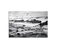 CKJenjBKm Impression sur toile murale de la Seconde Guerre mondiale - Motif navires de débarquement d'Omaha Beach de 1944 - Beige - 40 x 60 cm - Sans cadre