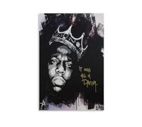 ckklik Biggie Smalls Poster mural - Rappeur emblématique - Décoration d'intérieur urbaine - Œuvre d'art de légende de musique - Décoration de culture Hip Hop Citation inspirante It Was All A Dream