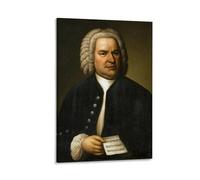 ckklik Impression artistique portrait de Bach - Musique classique - Décoration murale vintage - Figurine historique - Cadeau pour amateur de musique - Style baroque - Décoration d'intérieur