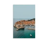 ckklik Impression d'art de paysage urbain croate de Dubrovnik - Paysage méditerranéen - Décoration murale nautique pour la maison, l'océan et le port - Cadeau de voyage - 61 x 91,4 cm - Sans cadre