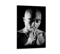 ckklik Impression d'art portrait noir et blanc - Décoration murale hip-hop - Poster inspirant pour salon - Légende de la musique - Décoration d'intérieur unique - Cadeau esthétique moderne - 50,8 x