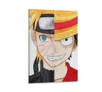 ckklik Naruto One Piece Poster Art Print Anime Décoration murale Manga Personnages Cadeau unique pour les fans Décoration d'intérieur colorée Pièce d'art de collection Cadeau 40,6 x 61 cm encadré