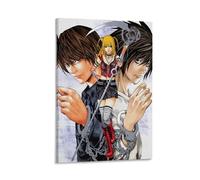 ckklik Poster d'anime - Décoration murale - Motif : Death Note - Pour fans - Personnages lumineux et L - Décoration d'intérieur unique - Cadeau idéal pour les amateurs d'anime - 50,8 x 76,2 cm - Cadre