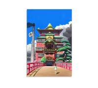 ckklik Poster d'anime Spirited Away - Décoration murale - Décoration murale - Animation japonaise - Chihiro et sans visage - Paysage coloré pour la maison - 20,3 x 30,5 cm - Sans cadre