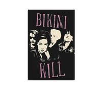 ckklik Poster de bikini Kill - Musique vintage - Punk Rock - Décoration murale - Noir et rose - Œuvre d'art culturelle alternative pour la maison et la cuisine - Cadeau unique - 40,6 x 61 cm - Sans