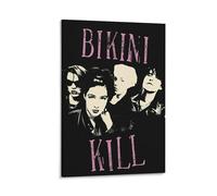 ckklik Poster de bikini Kill - Musique vintage - Punk Rock - Décoration murale - Noir et rose - Œuvre d'art culturelle alternative pour la maison et la cuisine - Cadeau unique - 20,3 x 30,5 cm