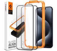 Ckl-Alignmaster Verre Trempé Compatible Avec Iphone 15 Pro,2 Pièces,Couverture Complète,Résistant Aux Rayures,9h Protection Écran